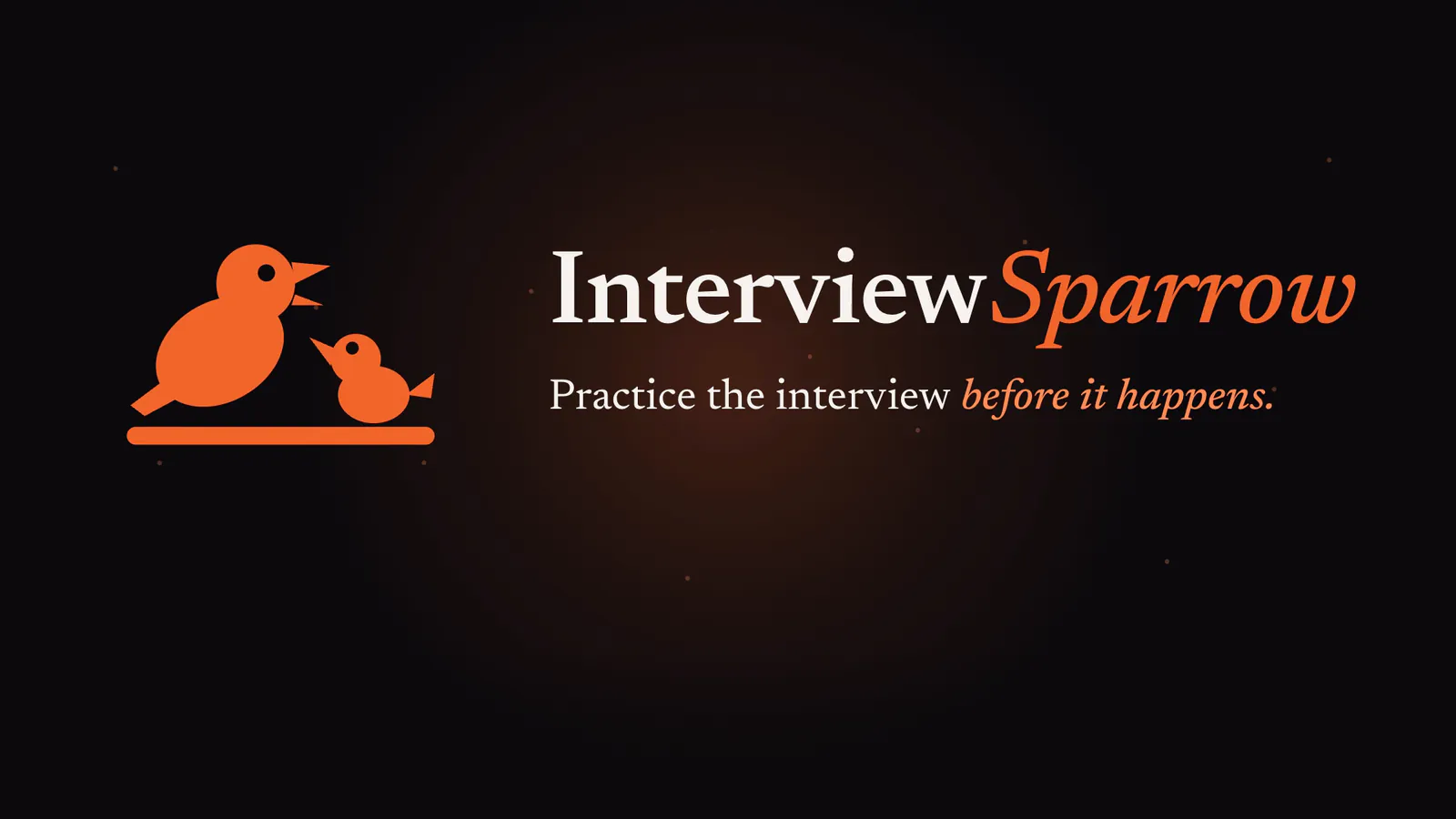 The InterviewSparrow mark and wordmark: practice the interview before it happens